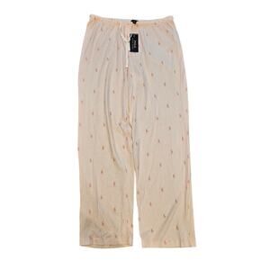 Polo ralph lauren pink pinstripe pony pajama lounge pants womens large new*